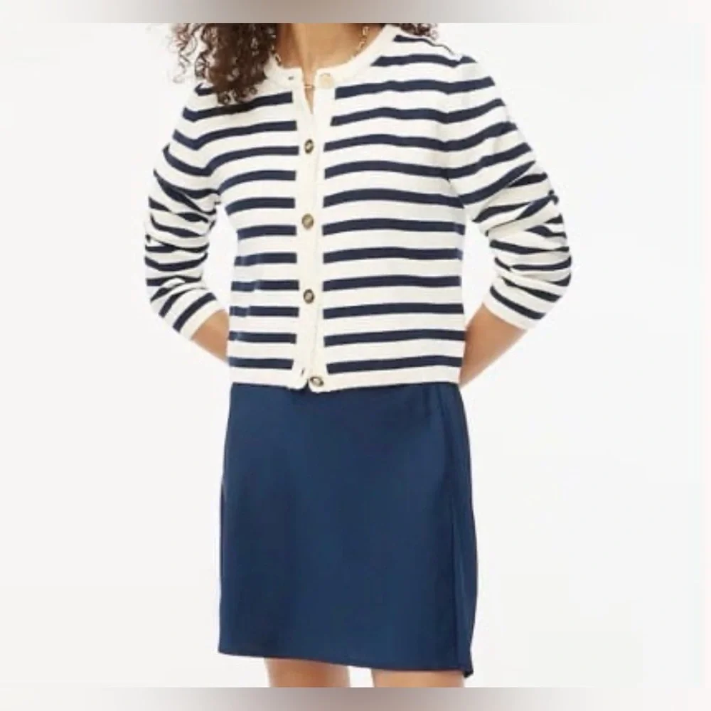 J. Crew‎ Striped Cotton Lady Jacket Cardigan